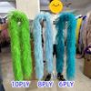 2M Red Ostrich Feathers Boa 1-10Ply Thick Natural Feather Shawl for Wedding Clothing Decoration Sewing Plumes Crafts Accessory