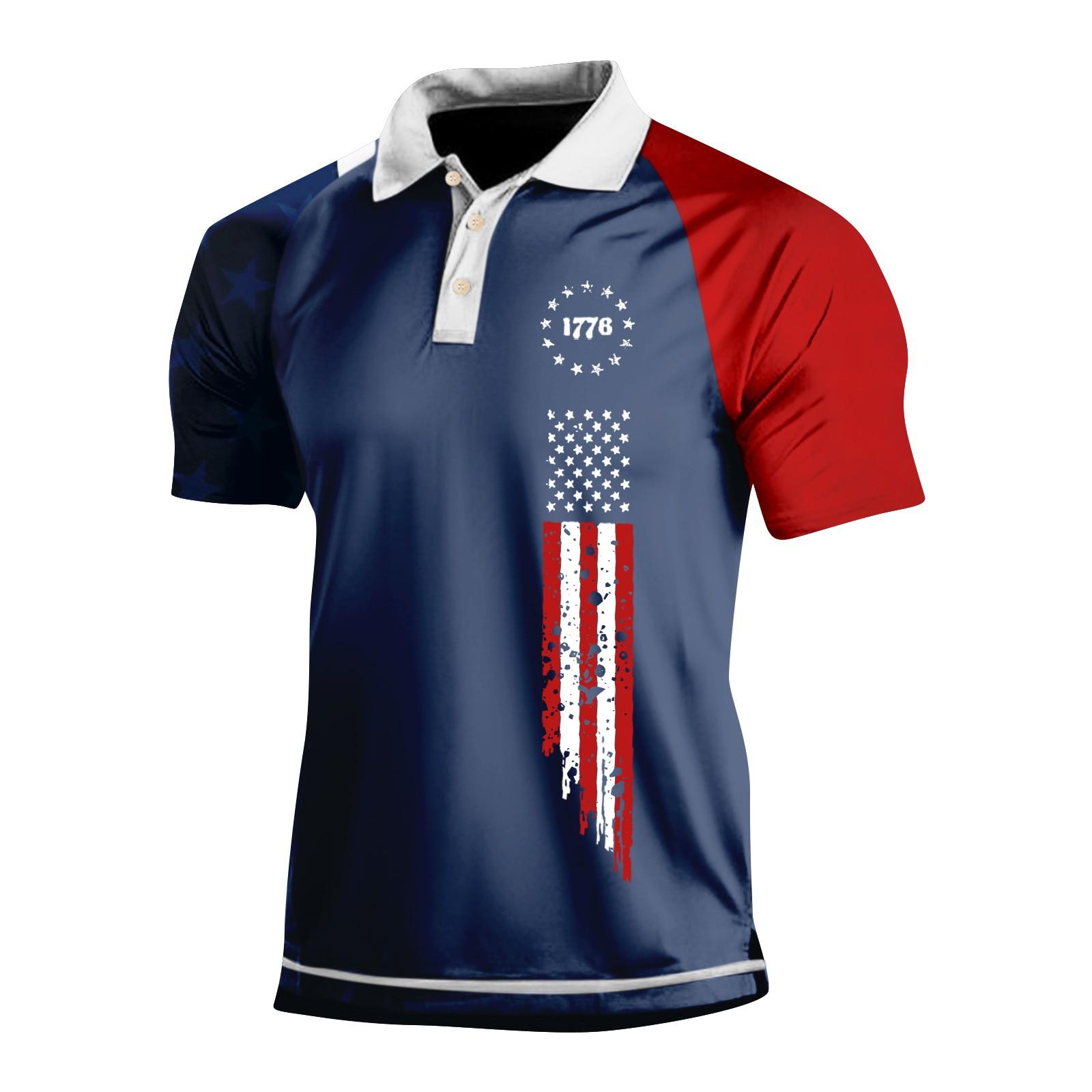 

Чоловіча однотонна сорочка з білим коміром і реглан із трьома ґудзиками XL Темно-синій