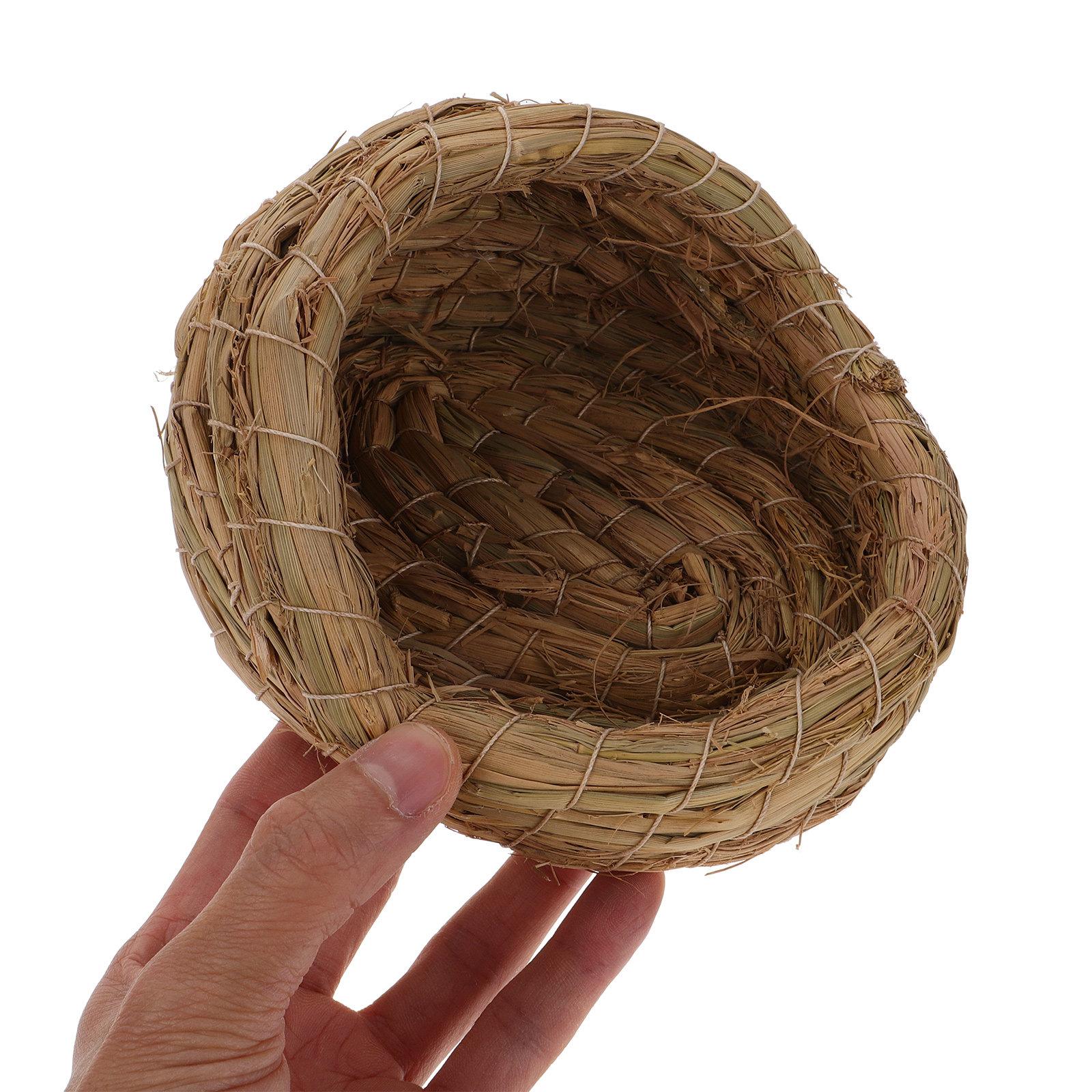 2pcs Straw-woven Breeding Nests egg-laying Nests Small Chicken Laying Nest Small Animal Bird Sleeping House Chicken Coop