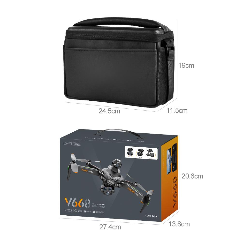V668 GPS Drone 8K Professional 3-Axis PTZ HD Three Camera 5G WIFI FPV Dron 360° Intelligent Obstacle Avoidance Brushless Motor RC Quadcopter Toys