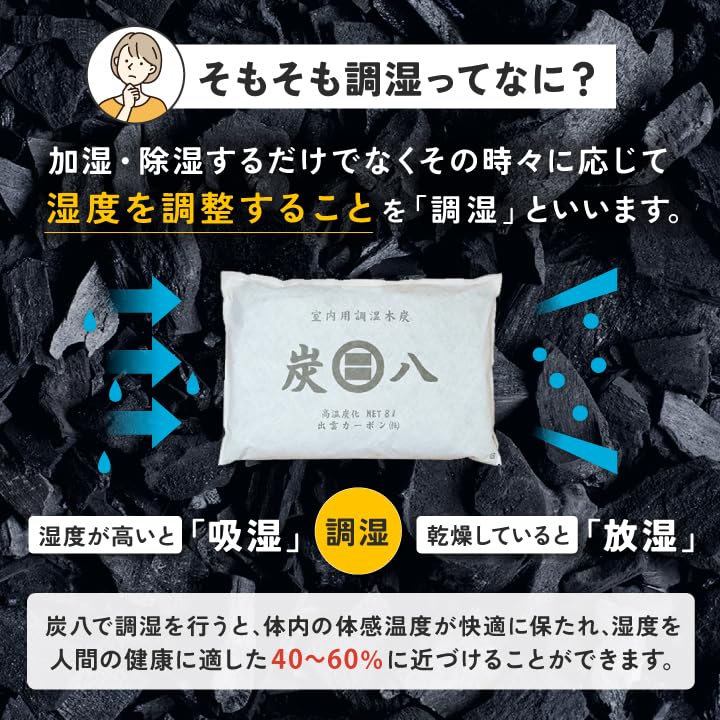 Izumo Carbon Charcoal Hachi Single-Layer Bag, Set of 5 Bags, Izumo Carbon, Izumoya Charcoal Hachi, Dehumidifying and Deodorizing