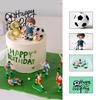 Boys Birthday Party Cake Toppers Football Inspired Decorations Durable Food Safe Plastic Materials Display Ornament