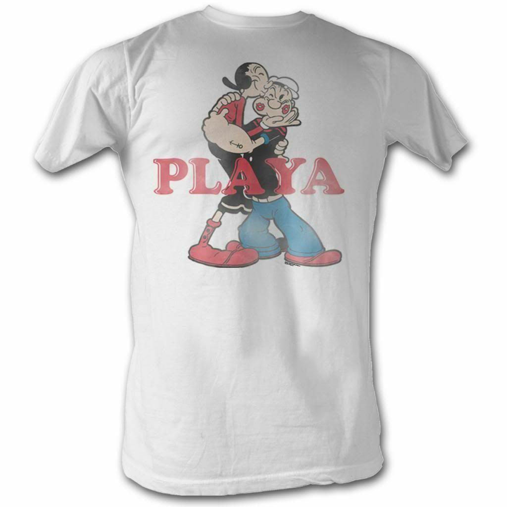 Popeye Playa White Adult T-Shirt Mens Womens Tees Top XL