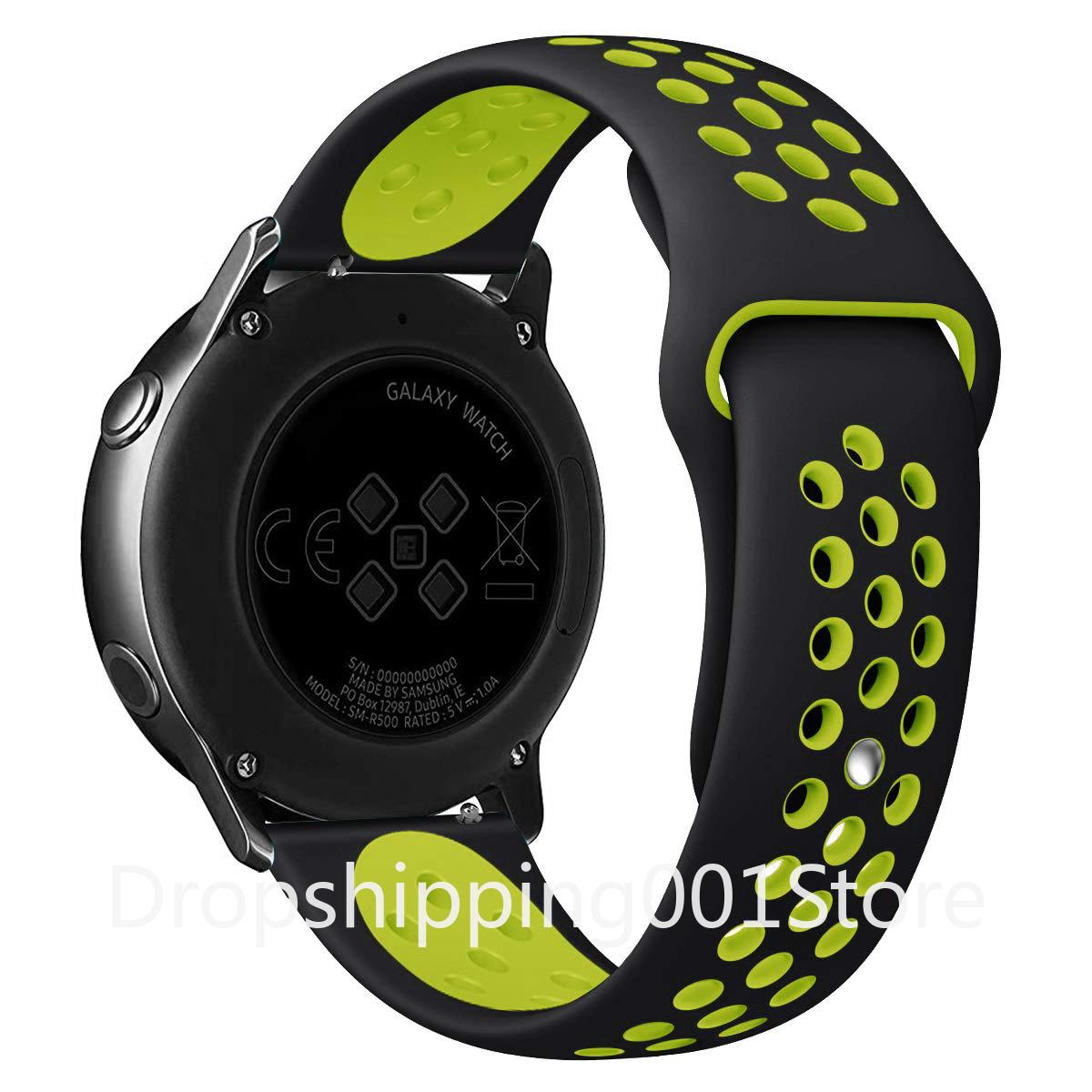 

Силиконовый ремешок 20/22 мм для Samsung Galaxy Watch 3 4 классический ремешок Gear S3 46/42 мм Huawei Watch GT2 Correa браслет Active 2 40 мм 44 мм ремешок 22mm watch strap зелёный