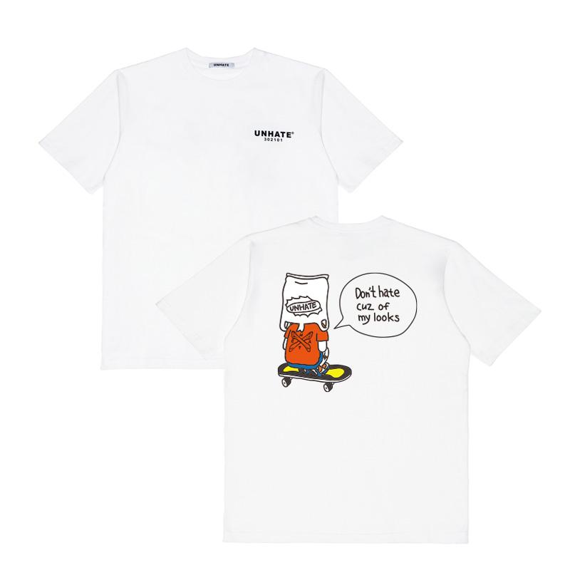 Unhate Orange Border Graphic Tee White/L