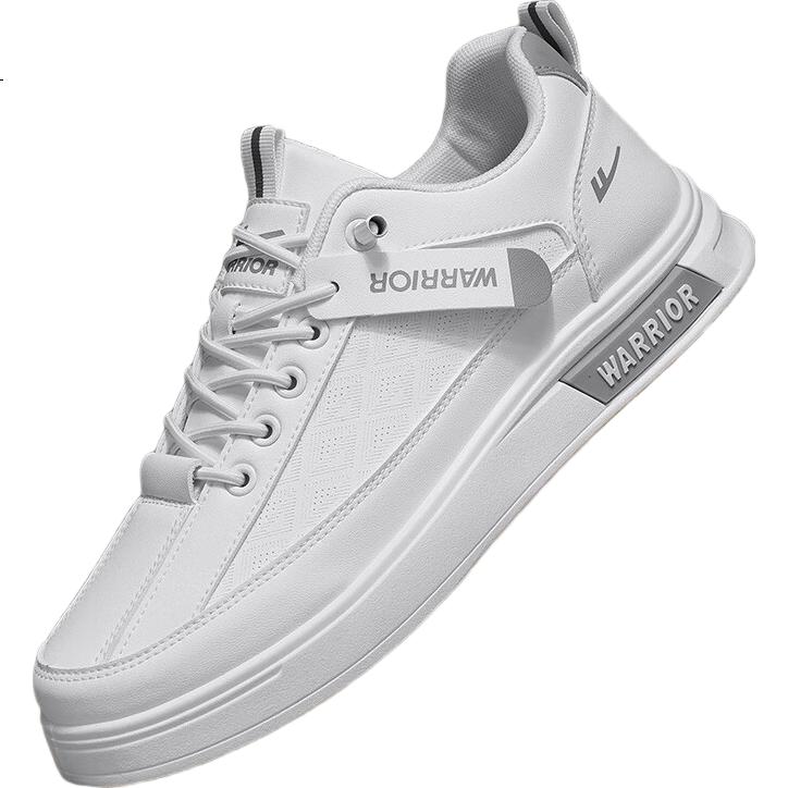 Huili Official Men's Shoes, White Sneakers for Men, New Spring 2026 Men's Shoes, Versatile Casual Skateboard Shoes for Men, White And Gray, Size 39