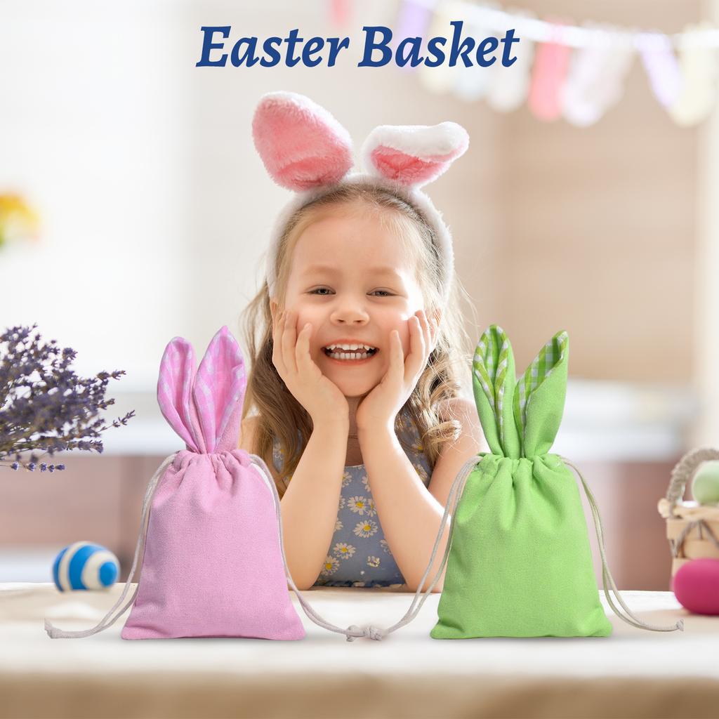 Easter Bag With Drawstring Basket Storage Pouch