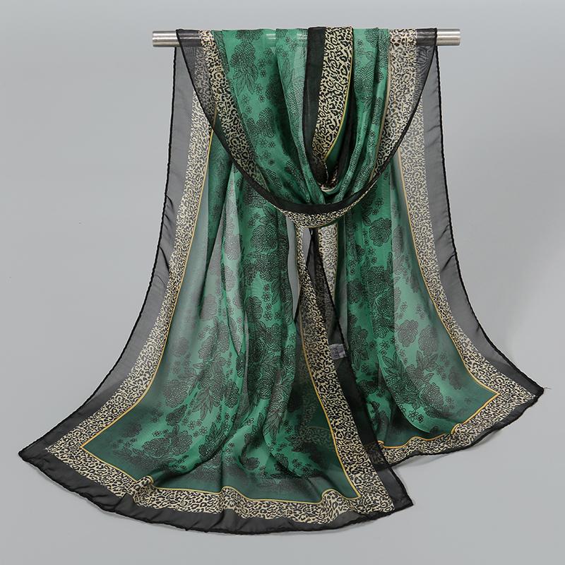 Indian Style New Chiffon Scarves Women Breathable Thin Simulation Silk Scarf Ladies Shawl And Wraps Women Printing Hijab Stole