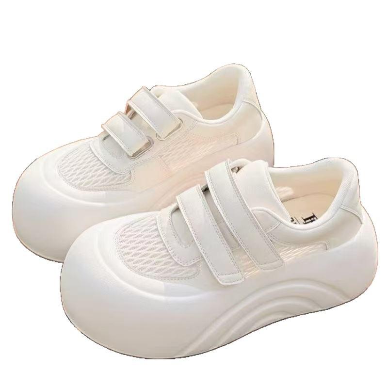 Casual Shoes Women's Mesh Breathable Thick-soled White Shoes Women's Height Increase Autumn New Round Head Lightweight Board Shoes