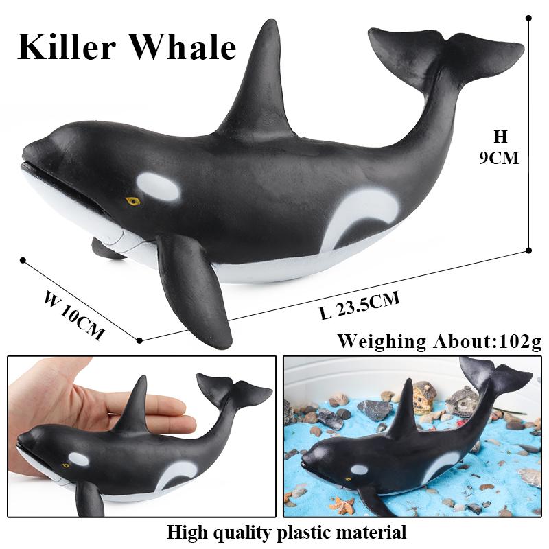 Oenux New Sea Life Seal Sea Lion Orcas Blue Whale Shark Megalodon Dolphin Aquarium Ocean Marine Animals Model Kids Toy Gift