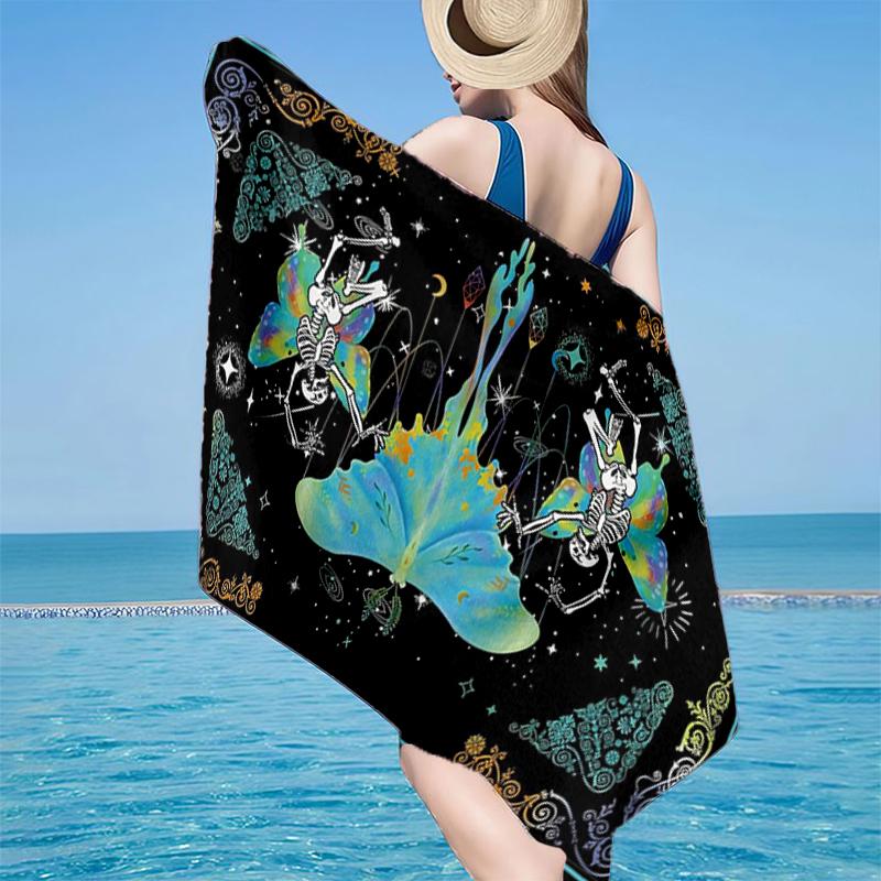 Psychedelic Serpent Flames Beach Towel, Super Soft Microfiber, Gift for Her/Him, Birthday, for Pool, Beach, Travel, Home Decor Fan gifts