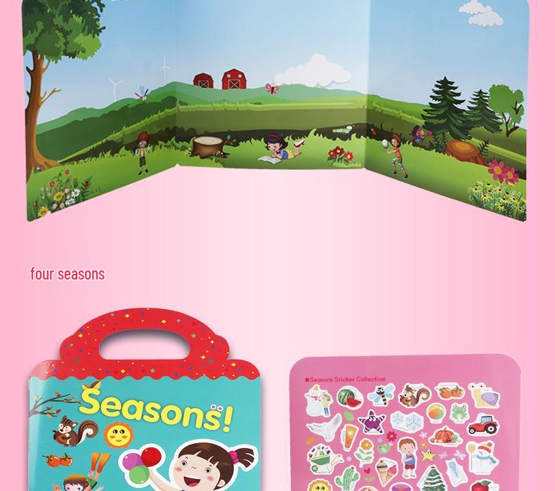 Cross-Border DIY Children's Sticker Activity Book - Early Education & Focus Training with Removable, Reusable Stickers