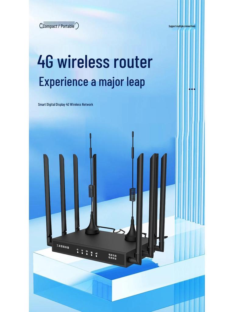 S01C 4G Wireless Router with Enhanced Eight-Antenna, Plug-and-Play for Dorms and Rentals