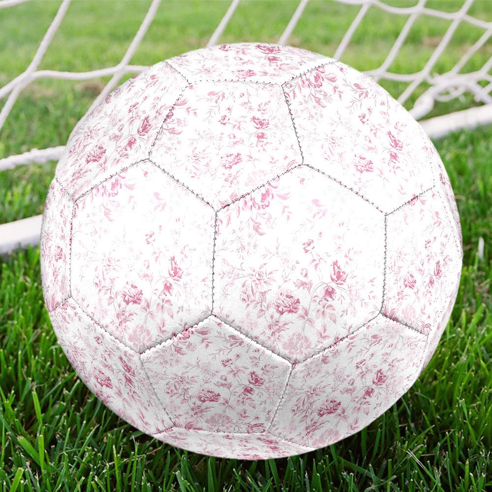 1pc Pink Floral Size 5 Soccer Ball Professional Match Training Football Indoor &Outdoor Sports Ball Lightweight Durable c65139