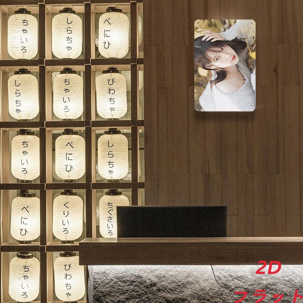 Hisun Tin Sign HD Metal Tin Sign Soft Aesthetic Asian Girl Portrait Cozy Casual Wall Art Decor