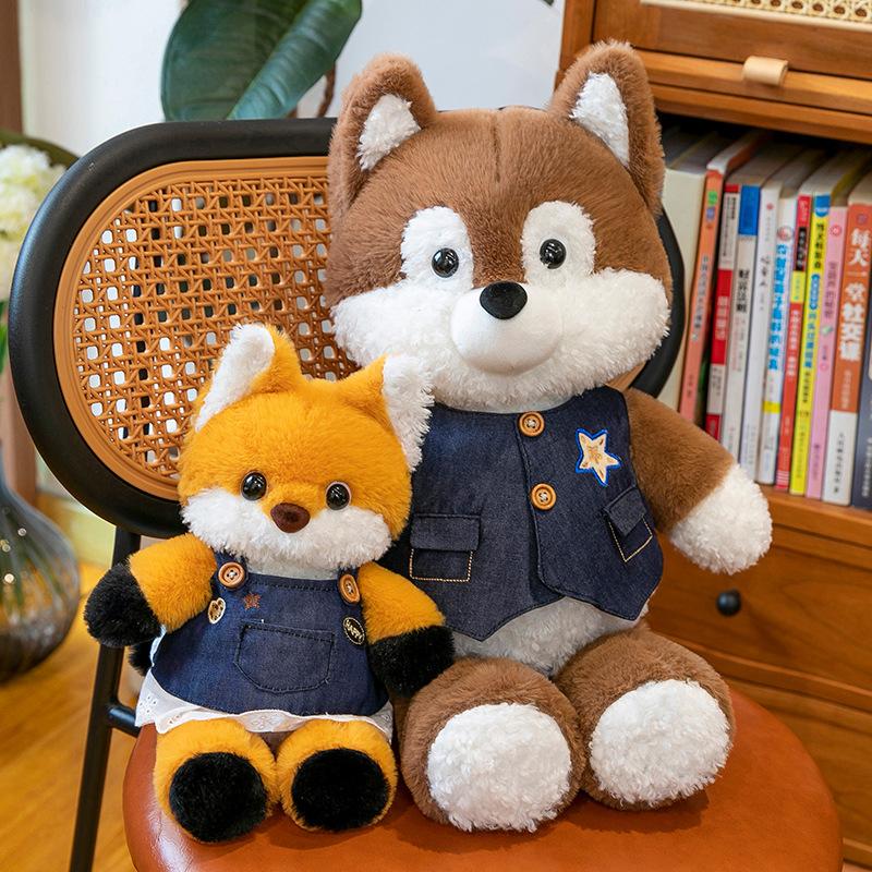 Lalka biegnąca po lesie lis miś pluszowa zabawka lalka husky poduszka do spania prezent dla dziewczynki