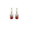 2 Pieces of Trendy Wine Red Heart-shaped Earrings for Women, Outdoor Travel, Carnival, Party, Holiday Dressing Gifts-8833