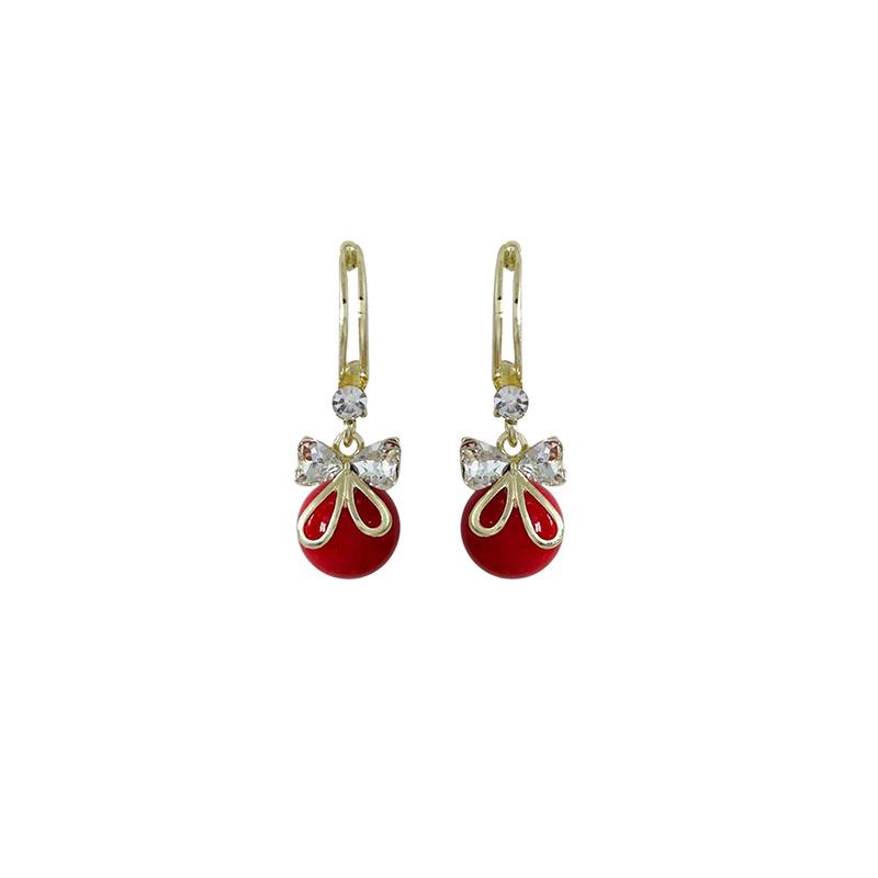 2 Pieces of Trendy Wine Red Heart-shaped Earrings for Women, Outdoor Travel, Carnival, Party, Holiday Dressing Gifts-8833