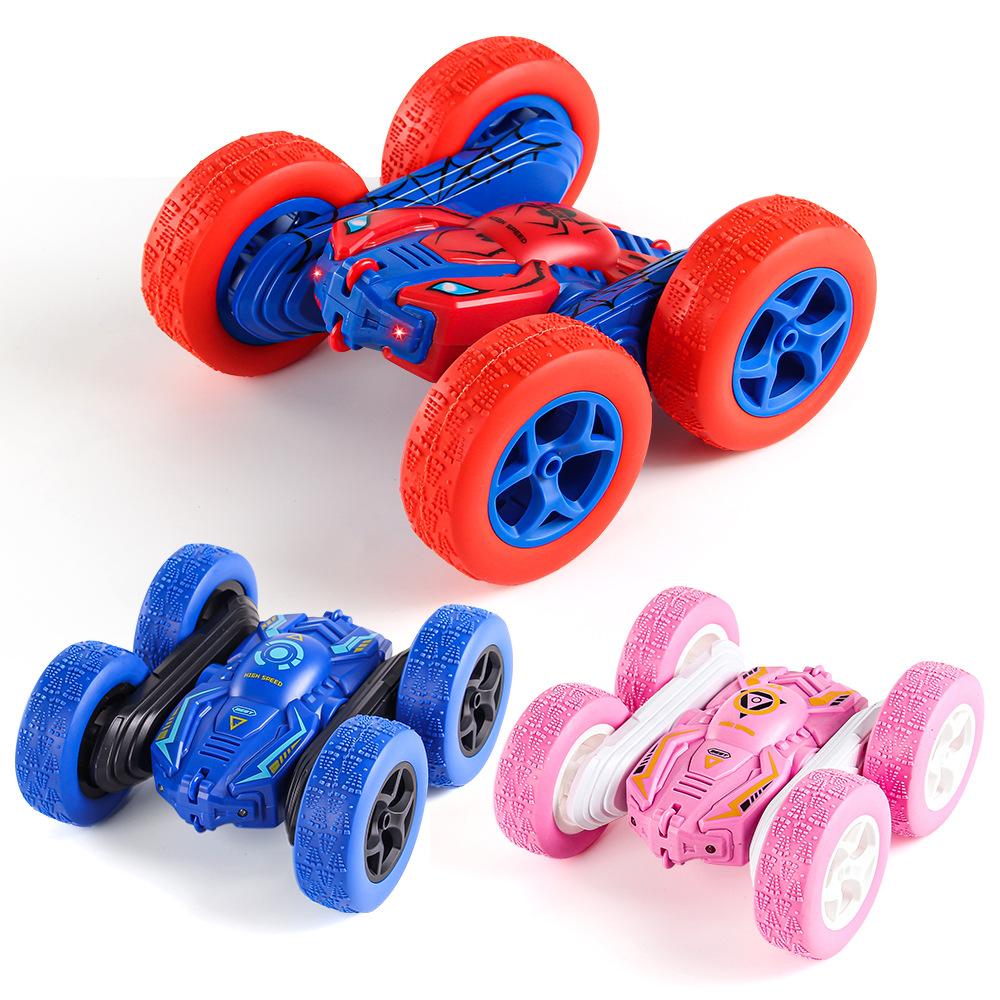 360D Rotation Double Sided Rolling Wireless Remote Control Car Childrens Stunt Climbing Light Deformation Racing USB Charge Toys