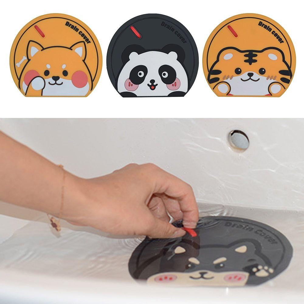 Anti-insect Sewer Floor Drain Cover Cartoon Animal Sewer Sealing Silicone Mat for Bathroom&Kitchen