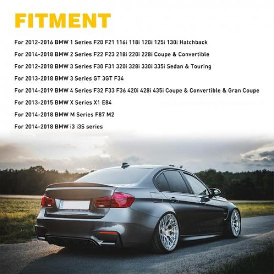 2x Side Cover Fiber Carbon Mirror Caps Fit BMW 3 Series 320i 328i F30 F31 F20