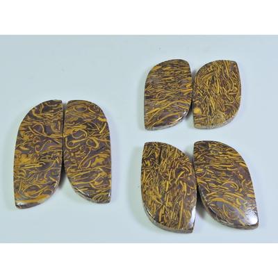 27-36 MM Natural Mariam Jasper Fancy Matched Pair Loose Gemstone 3 Pair Lot A-609