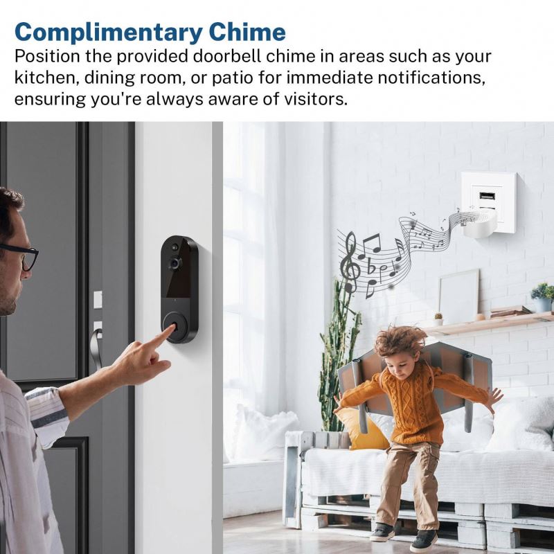Tiktok Hot Selling Popular Smart Doorbell, Visual Doorbell, Wireless Doorbell, Smart Home Security Monitoring Camera, Home Use