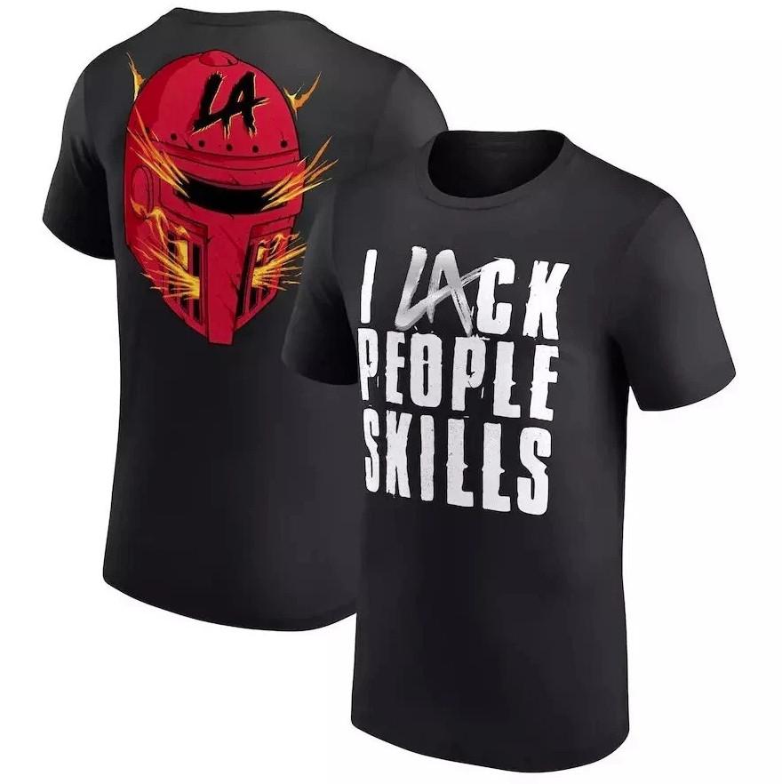 WWE La Knight Black T-Shirt , I Lack People Skills