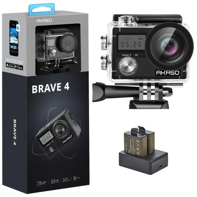 AKASO Wearable Action EIS Image 5x External Microphone 30M HDMI 1050mAh X2 Compact Action Cam for Mountable On Brave4-4K Camera 20MP, Stabilization,