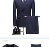 Korean Style Slim Fit Striped Men's Suit Set - Casual Blazer Jacket for Weddings and Professional Wear