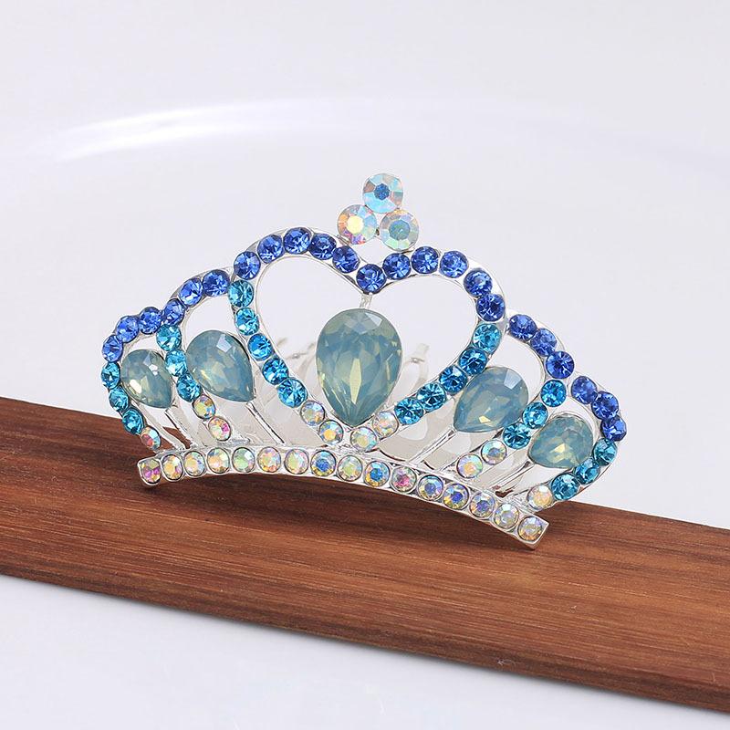 Crown Flower Comb Premium Sense Cute High-End Princess Haircard Women'S Headdress Diamond Hairpin Hair Accessories Hair Comb
