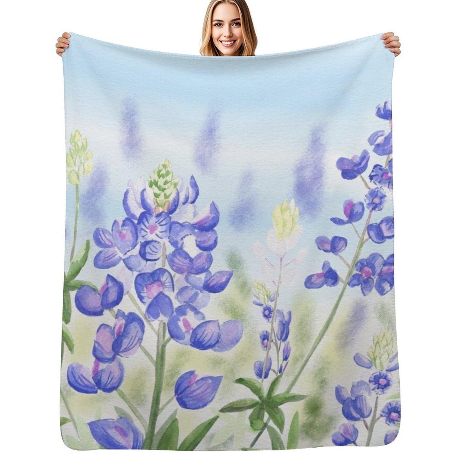 

Bluebonnet Throw Blanket Warm Accent Blanket for Living Room Decoration 75x100cm