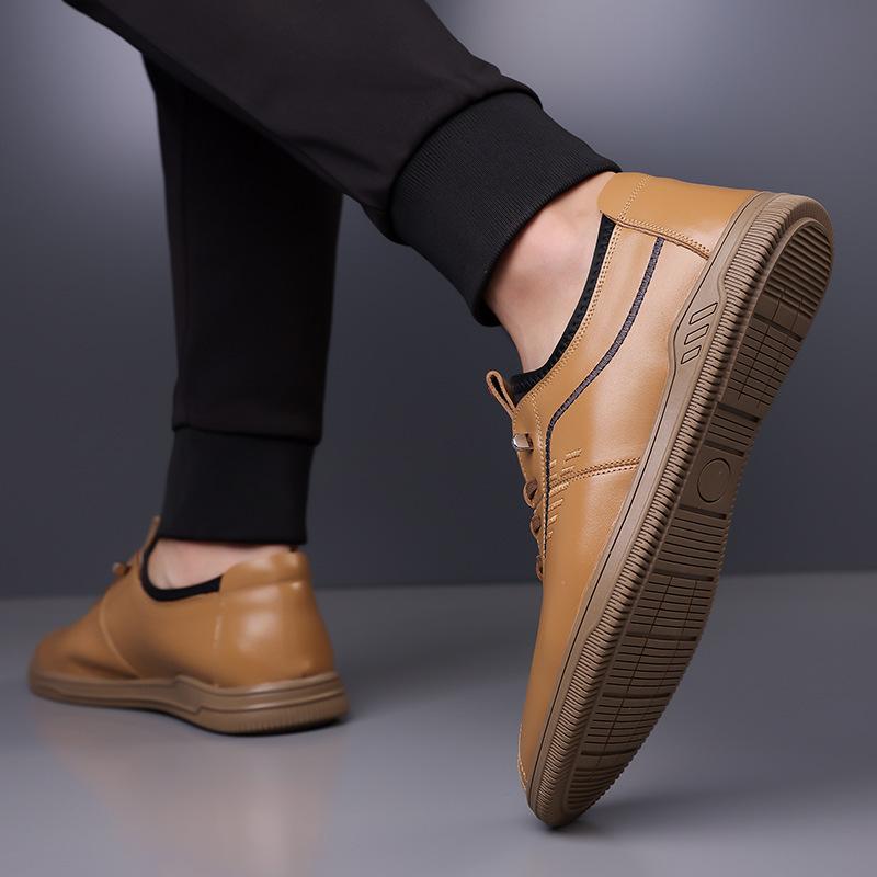 Hot casual men's shoes spring new men's soft-soled non-slip one-pedal leather shoes fashion casual leather shoes