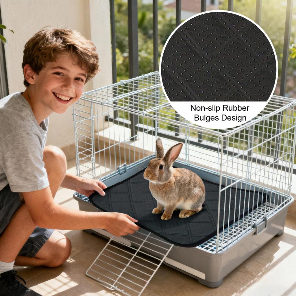 Cage Liners For Small Animals 4 Pieces Absorbent Training Sleeping Mat Washable Bedding Pads For Small Animal Bunny Hamster