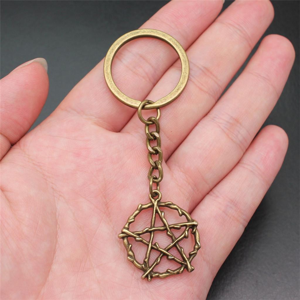 Star Moon Pentagram Key Ring Boys Jewelry New Year's Day Romantic Clearance Sale Items