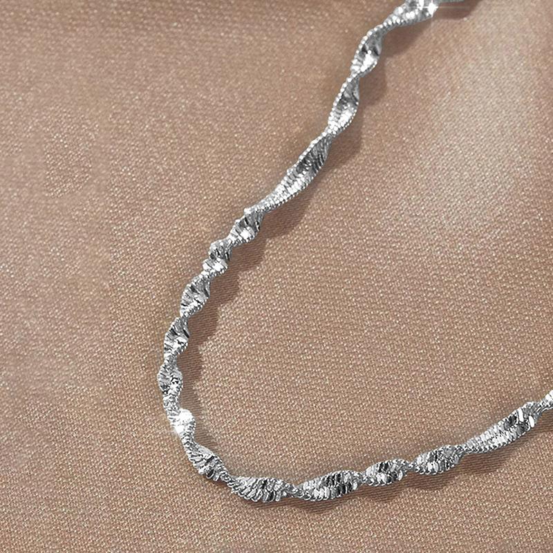 Luxury Stainless Steel Twisted Adjustable Bracelet for Women Girls Minimalist Metal Fried Dough Twists Water Wave Chain Jewelry
