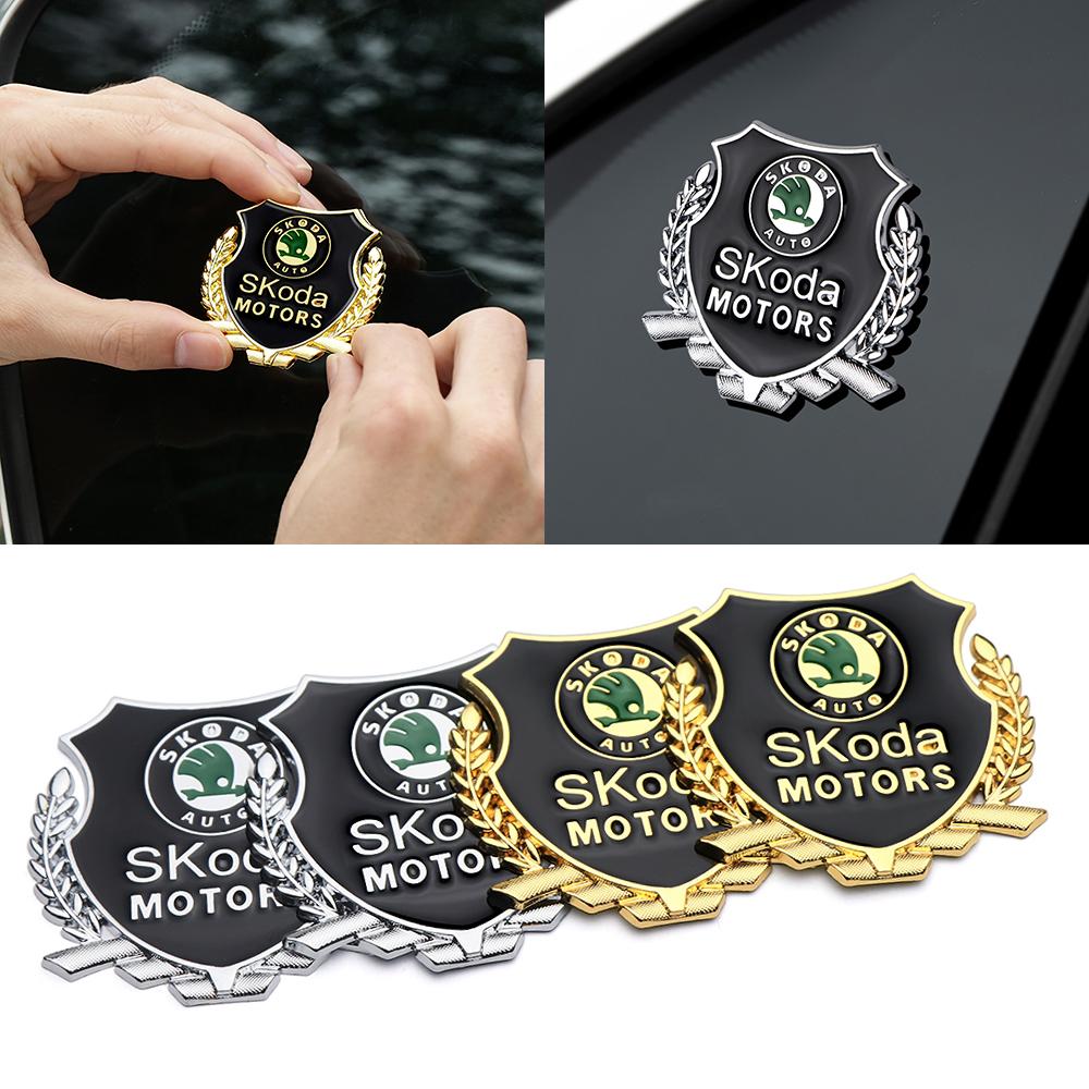 Car 3D Metal Body Trunk Fender Side Window Decoration Sticker For Skoda S Fabia Rapid Superb Octavia A5 a7 2 Kodiaq Scala VRS ZA1