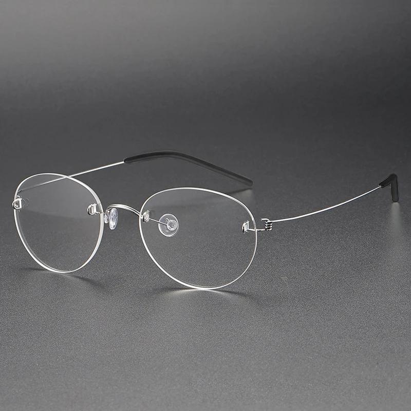 Runde Brillen für Damen Vintage Blaulichtfilterbrille Herren Ultraleicht Schraubenlos Computerbrille Luxus Koreanischer Stil