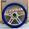 Modified Tuning Steering Wheel Flat Corn Round Shape PCD 70MM Universal Long Spoke JDM 14Inch Drift Car Steering Wheel
