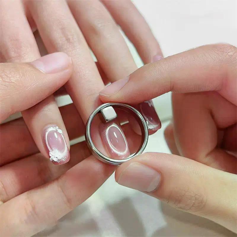 Ring Magnet Hollow Cat Eye Oval Nail Magnet Manicure Tool For DIY Gel Polish Magnetic Nail Art Auxiliary Tools Supplies Set