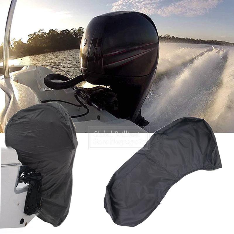 600D Boat Full Outboard Engine Motor Cover Protection Black For 6-225HP Motor Waterproof Anti-scratch Sunsh ade Dust-proof