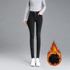 Elastic High Waist Plus Velvet Skinny Jeans for Women - Korean Style Warm Pencil Pants