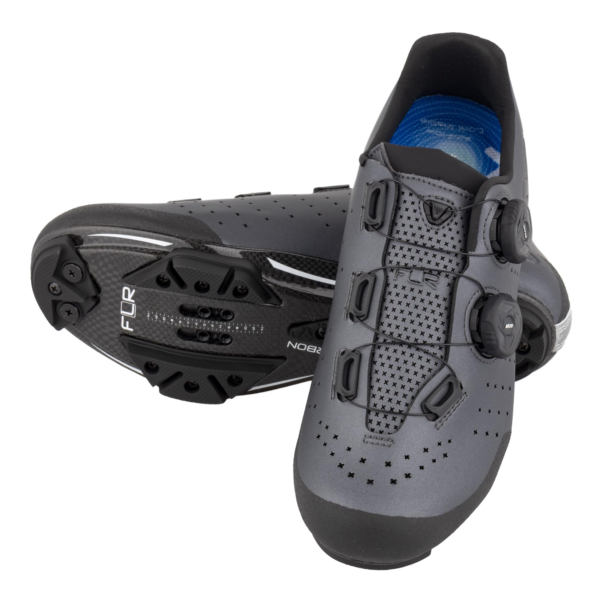 MTB контактные ботинки FLR F-X9, Размер 40 (25.5cm), Серебряный