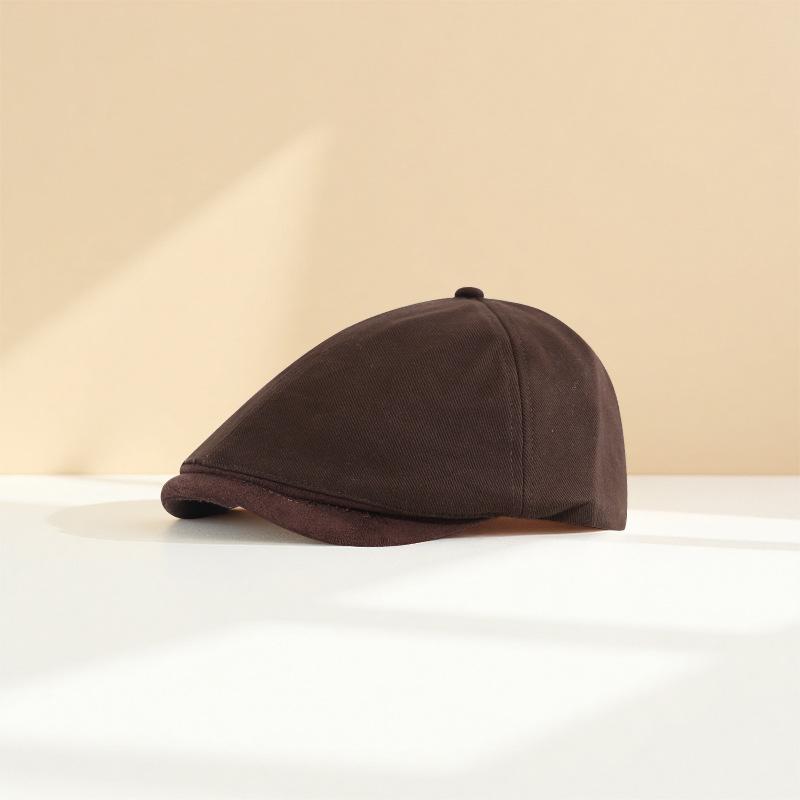 

New retro Maillard style reverse wearing beret autumn and winter street Korean version painter hat