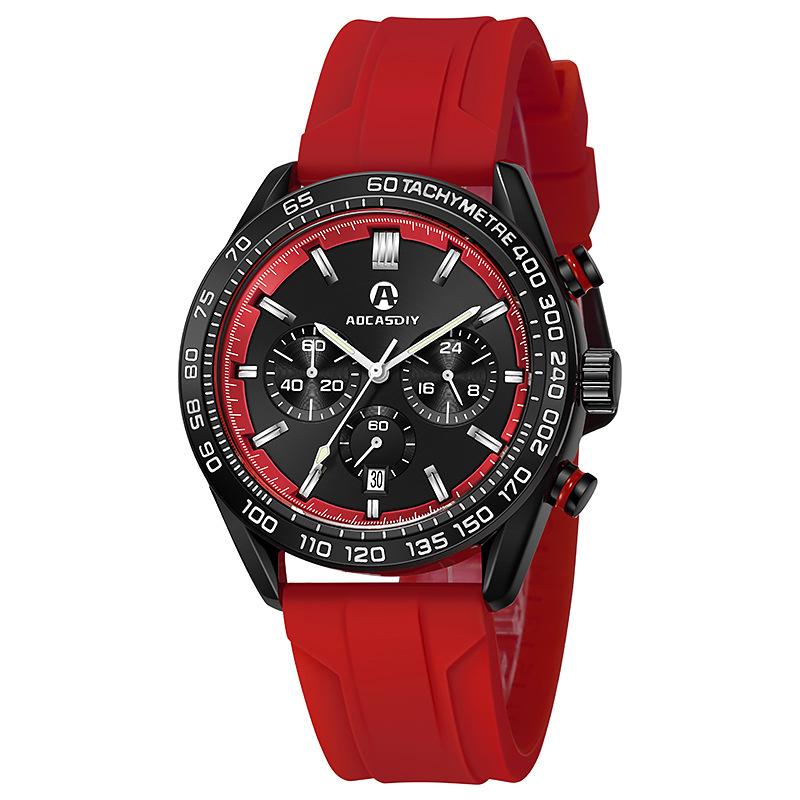 

Blue Silicone Sports Fashion Three-Pin Men S Quartz Watch Personalized Watch красный
