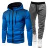 Herren 2-teiliges Trainingsanzug-Set mit Kapuzenjacke und Jogginghose
