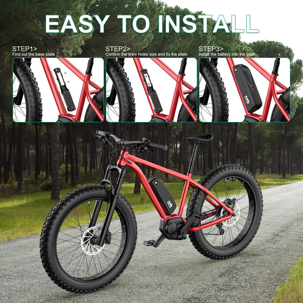 EU Stock Long Range 48V 20Ah Ebike Down Tube Battery Pack 50A BMS Lithium Battery with 3A Charger Fast Delivery From