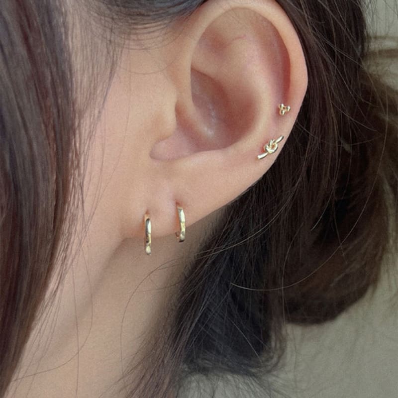 youngglow 14k basic one touch ring earrings
