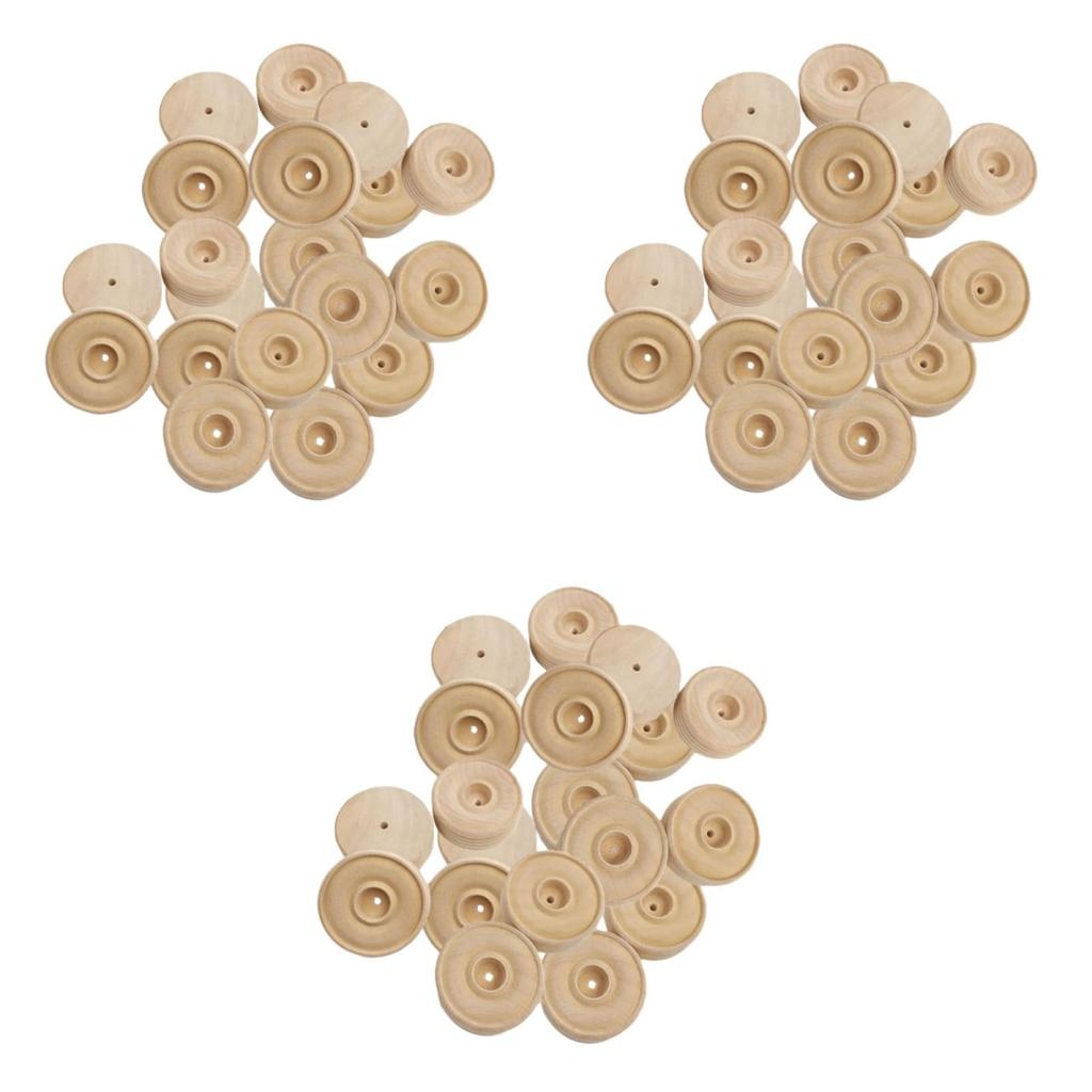 EXCEART 90pcs Wooden Wheels Wooden Toy Wheels Wooden Craft Toy Wheels Wooden Toy Tires Tread Wooden Tires