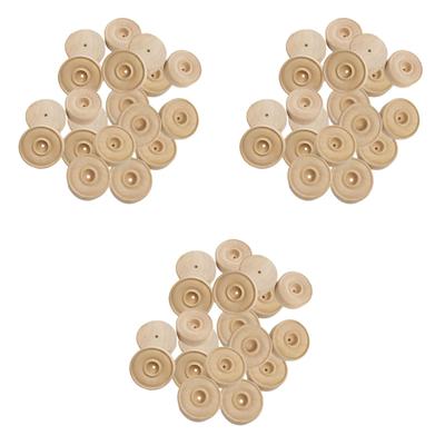 EXCEART 90pcs Wooden Wheels Wooden Toy Wheels Wooden Craft Toy Wheels Wooden Toy Tires Tread Wooden Tires